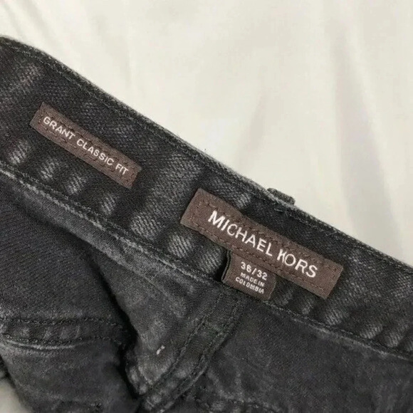 Michael Kors Grant Faded Black Classic Fit Straight Leg Jeans 36 X 32 - Picture 5 of 5